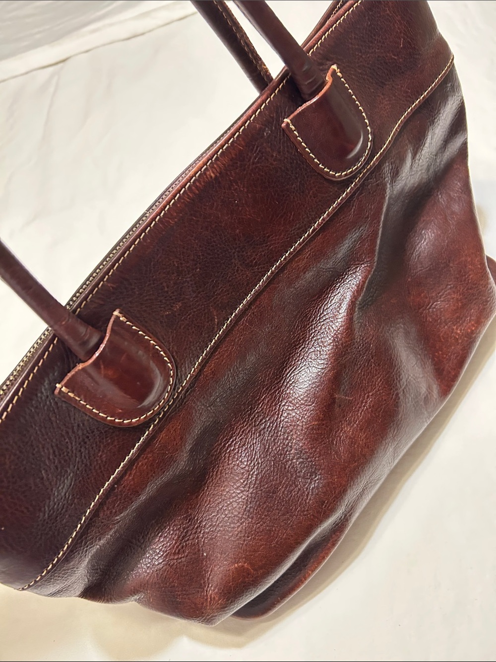 Classic Women's Leather Satchel in Rich Brown